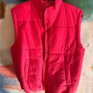 NWT Amazon Women's Neon Pink Sleeveless Puffer Vest